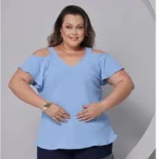 Blusa Feminina PLUS SIZE do Tamanho G1 ao G3 em Tecido Duna | Blusa Ciganinha | Camisa Plus Size Feminina