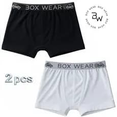 Cueca Boxer Infantil Kit 2 Peças Masculina Confortável com Elástico Macio e Forro de Algodão