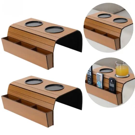 Suporte Porta Copos Porta Controle Braço Sofá Decoração Sala Envio Rápido