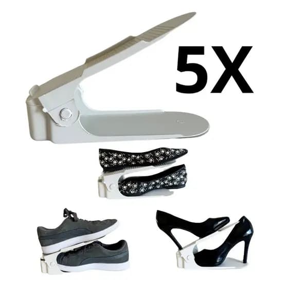 Organizador de Sapatos Branco Regulagem de Altura 5 Unidades