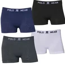4 Cuecas Infantis Boxer Polo Wear Microfibra Sem Costura Conforto Diário