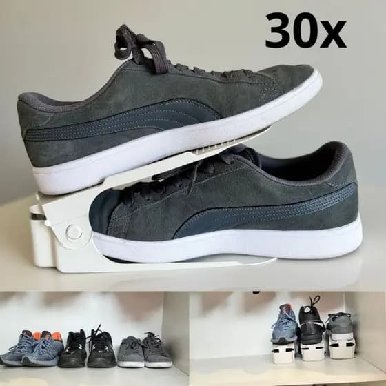 Organizador de Sapatos Branco Regulagem de Altura 30 Unidades