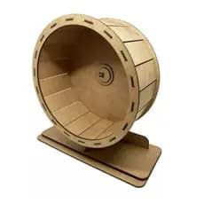Rodinha Roda 20cm Brinquedo Para Hamster Roedores Madeira Silenciosa