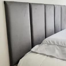 Cabeceira Modular Estofada em Tecido Suede com Fita Autocolante 40x20cm Solteiro Casal Queen King