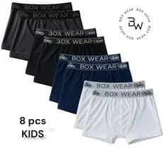 Kit 8 Cuecas Boxer Infantil Menino Microfibra com Forro de Algodão Elástico Confortável