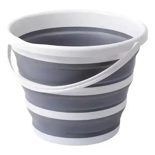 Balde de Silicone Dobrável Retrátil 10 Litros Compact Multiuso Casa Lavanderia Apartamento Motorhome
