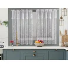 Cortina de cozinha de renda Branca ou Bege Tamanho 2,00 x 1,20 com Envio Rápido
