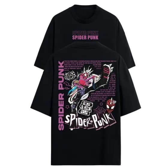 Ripfire Camiseta Oversized Spider Punk  Streetwear Masculino Unissex
