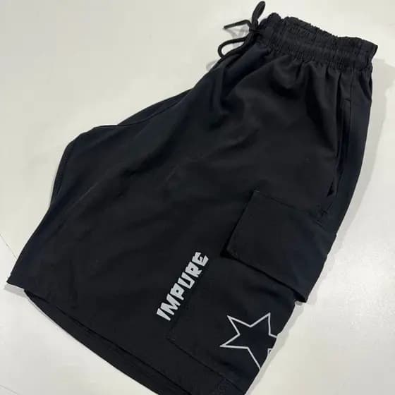 Bermuda Masculina Cargo Impure Refletivo 4 Bolsos Skate Impure Masculina Star Tactel