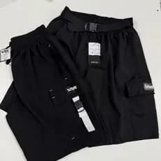 Kit 2 Bermuda Cargo Masculina Fivela + Cinto Ripfire Bordado Elastano Tactel Bolsos Laterais