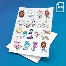 Adesivo Sticker  DTF UV C/ 20 Unidades  Alta Qualidade Brilho 3D e Super Resistência com Verniz Localizado  Casa da Gabi