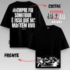 Ripfire Camiseta Oversized Racionais Masculina Algodão Camisa com Estampas Grande Frente e Costas