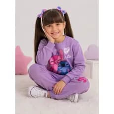 Conjunto Infantil Feminino Stitch Moletom Flanelado – Inverno Quentinho ❄️💖