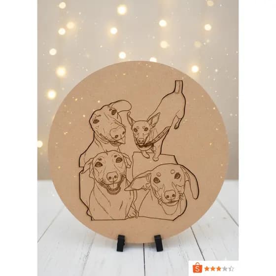 Presente Personalizado Retrato na Madeira MDF - Foto Gravada a Laser