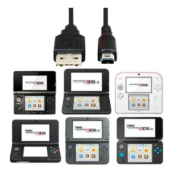 Cabo Usb Carregador Nintendo Dsixl, 3dsxl, New2dsxl, New3dsx