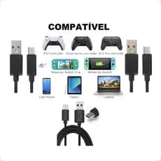 Cabo Carregador Controle Ps5 Xbox Series e Celulares Tipo-c 1.8 Metros CABO TIPO C