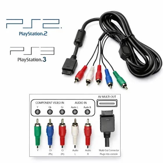 Cabo Componente AV PS2 PS3 RGB 5 Vias Alta Qualidade Imagem HD Cabo Av Audio/video E Rca Para Ps1-ps2-ps3