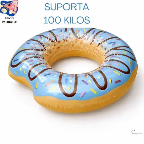 Boia Piscina Donuts Inflável Gigante Color Shield Verão Fun Família Adulto Criança Piscina Até 100kg Envio Rápido