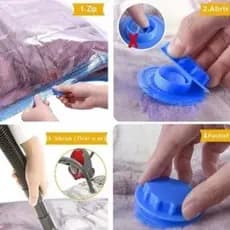 Kit 10 Sacos a Vacuo Grande e Medio para Edredom Roupas de Cama e Mala Viagens Organizador