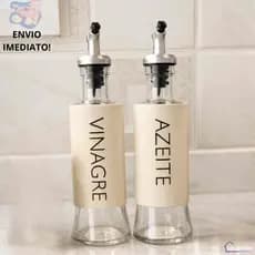 Kit Azeiteiro E Vinagreiro De Vidro Com Bico Dosador Conjunto Para Azeite E Vinagre Porta Temperos Elegante Para Cozinha