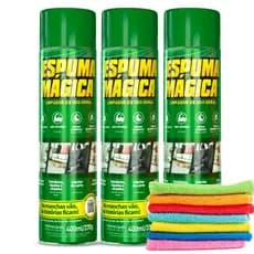 Kit 3 Espuma Mágica Limpador Geral Sofá Carro Proauto 400ml + Pano de Microfibra