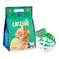 AREIA HIGIENICA PARA GATO NATURAL CATZONE + BOLINHA INDIVIDUAL COM GUIZO