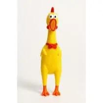 Frango de Plástico 30cm Brinquedo Galinha para Cachorro Pet Mordedor com Apito Som Grito