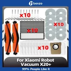 Para Xiaomi Robô Vácuo X20 +/X20 Plus Peças Acessórios Escova Lateral Principal Filtro Hepa Mop Pano Saco De Pó Substitu