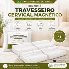 KIT Travesseiro CERVICAL Ortopédico Counter Pillow MAGNÉTICO Infravermelho Terapêutico Anti Ronco