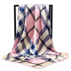 Lenço de Seda Quadrado Twill Design Floral Hijab Roubou para Mulheres Foulard Headband Shawl Bandana