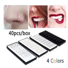KIT 40/80/120  Piercings De Nariz Argolinha / Reto/Aço inox Com Pedra De Strass modelos variados