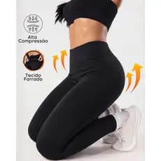 Calça Legging Feminino Flanelada de Frio Casual Academia Forrada Inverno Zero Transparencia P ao G3