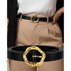 Cinto Feminino Plus Size Elegante Alfaiataria Casual Couro Sintético Social Fino Country P ao G3