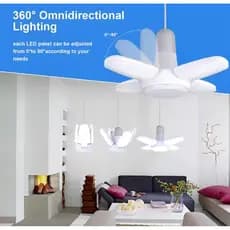 Luminária De Teto Dobrável Lâmpada De Pétalas LED 28/60W 6500K E27 Portátil - Envio Imediato