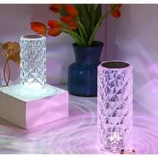 Luminaria Cristal de Mesa Abajur Led Touch Toque Type C 16 Cores Colorida