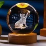 Luminária Decorativa de mesa globo de LED bola de cristal 3d enfeite universo USB 8CM