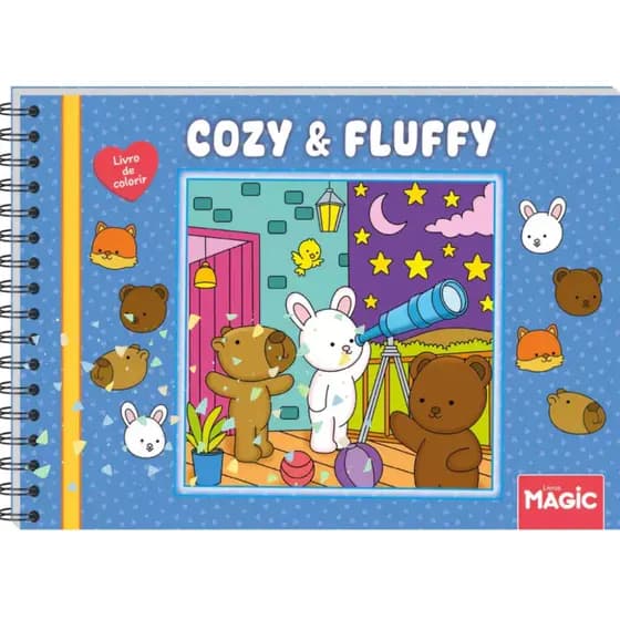 Comfy & Cozy – Livro de Colorir com Capa Dura Brilhante, Folhas Grossas com 48 Ilustrações para Pintura e Desenho