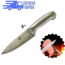 Faca Profissional Inteiriça 24 cm em Aço Inox 5 Polegadas