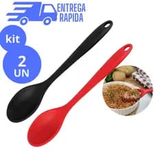 KIT 2 COLHER DE SILICONE UTENSÍLIO DE COZINHA