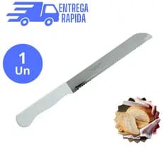 FACA DE PÃO AÇO INOX CABO BRANCO PROFISSIONAL