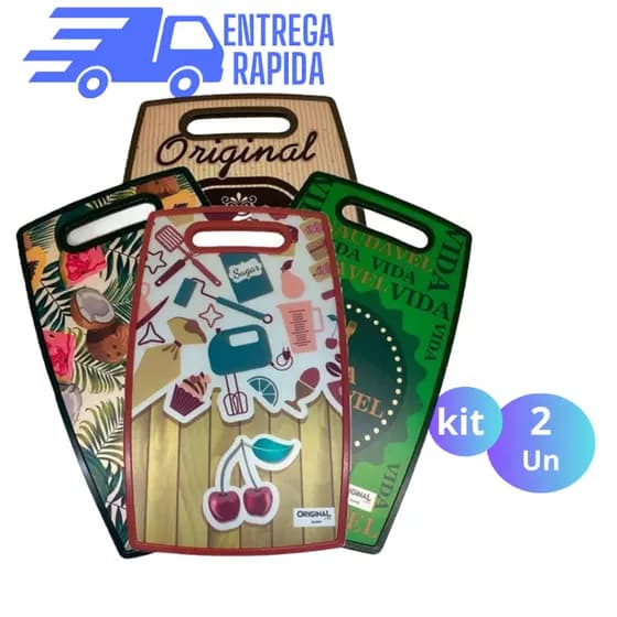 Kit 02 Tábua Para Corte 36cm De Carne Frutas Verduras De Plástico