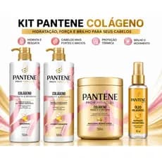 Kit Pantene Colágeno Completo | Shampoo 510ml + Condicionador 510ml + Máscara 550ml + Óleo Milagroso 95ml