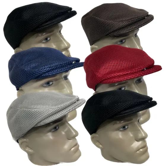 Boina Boné Masculino Moda Italiana Com Botão De Pressão Frontal Tecido Telado e Forro Leve Moda Primavera Unissex