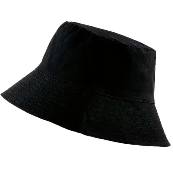 Chapéu de pescador da moda preto unissex bucket hat