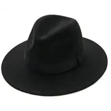 Chapéu Fedora Preto Aba Larga Unissex Estilo Vintage Elegante Masculino Feminino Moda
