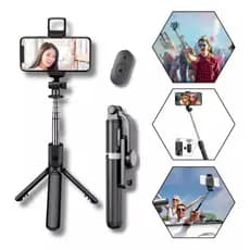 Selfie Stick Bastão Tripé Bluetooth Com Led E Controle Bt