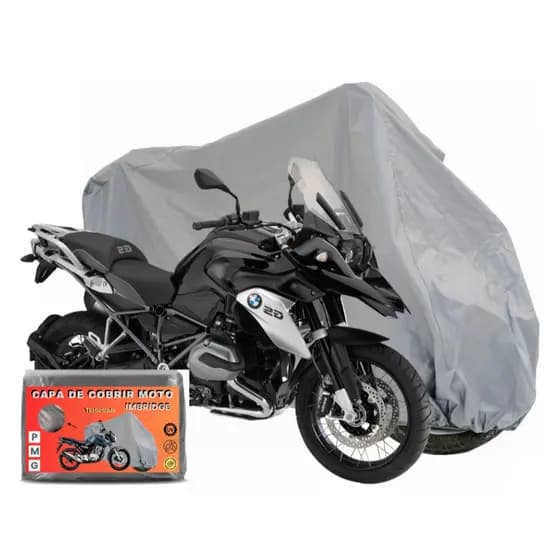 Capa de Proteção de Moto 100% Impermeável Motocicleta Protege Sol Chuva Poeira 230cm x 130cm