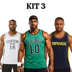 Kit 3 Camiseta Regata Esportiva Masculina  Academia Esportes Treino e Uso Diário  Leve e Confortável