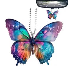 Pingente De Borboleta Acrílico Carro Criativo Colorido Decorativo Auto Decoração Interior Espelho Retrovisor Pendurado D