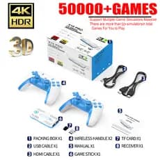 Console De Gamepad Retrô Sem Fio X10 PRO Com Mais De 50000 Jogos , 4K HDMI HD Plug and Play Game Stick 2 Controladores